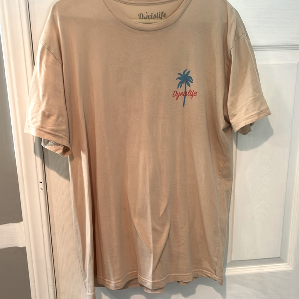 Dye is Life Large Tan Logo Short Sleeve T Shirt 🍺